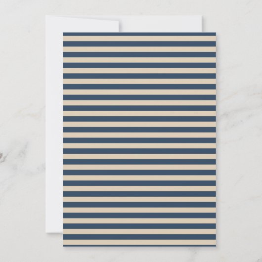 Classic Blue Stripes Framed Engagement Party Kaart (Achterkant)