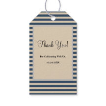 Classic Blue Stripes Gift Labels