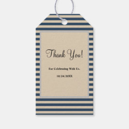 Classic Blue Stripes Gift Labels Cadeaulabel