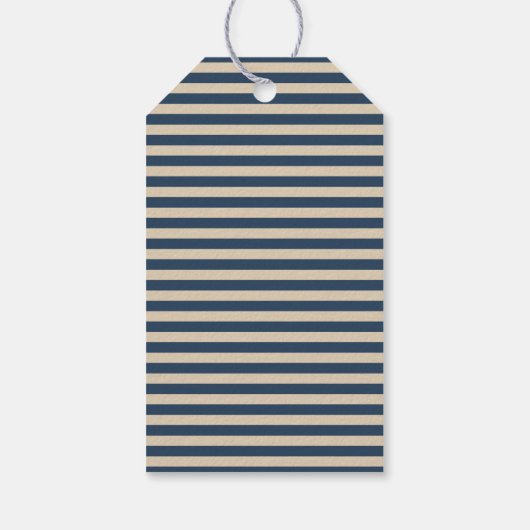 Classic Blue Stripes Gift Labels Cadeaulabel (Achterkant)