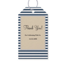 Classic Blue Stripes Gift Labels