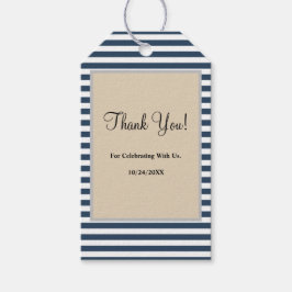 Classic Blue Stripes Gift Labels Cadeaulabel