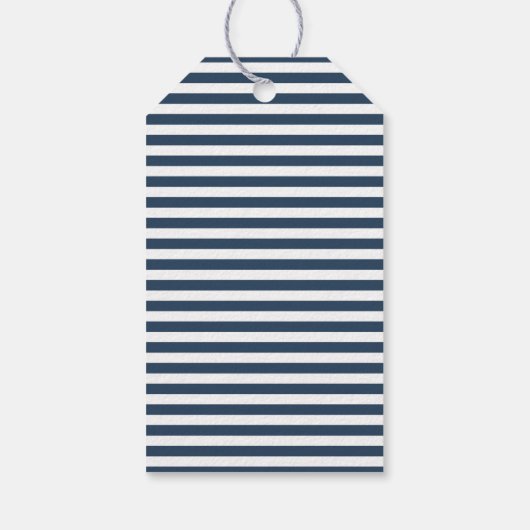 Classic Blue Stripes Gift Labels Cadeaulabel (Achterkant)