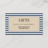 Classic Blue Stripes Ingelijste Cadeauverpakking K Informatiekaartje (Voorkant)