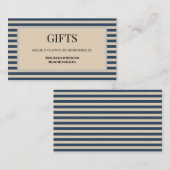 Classic Blue Stripes Ingelijste Cadeauverpakking K Informatiekaartje (Voorkant / Achterkant)