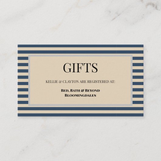 Classic Blue Stripes Ingelijste Cadeauverpakking K Informatiekaartje (Voorkant)