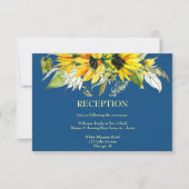 Classic Blue Sunflower Reception Kaart (Voorkant)