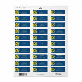 Classic Blue Sunflower Return Address Labels (Full Sheet)