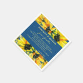 Classic Blue Sunflower Wedding Fun Facts Napkins Servet (Hoek)