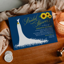 Classic Blue Sunflower Wedding Gown Vrijgezellenfe