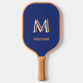 Classic Blue Unique Monogram Initiaal Name Pickleball Paddle (Voorkant)