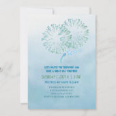 Classic Blue US 250 Years Fireworks Invitation Kaart (Achterkant)