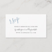 Classic Blue Waterverf Petals bruiloft RSVP online Informatiekaartje (Voorkant)