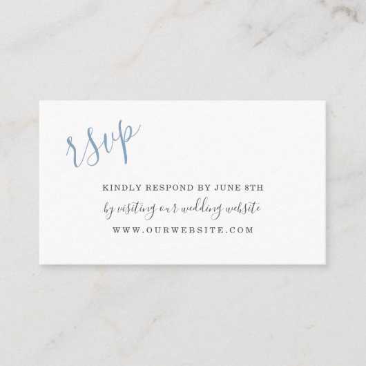 Classic Blue Waterverf Petals bruiloft RSVP online Informatiekaartje (Voorkant)