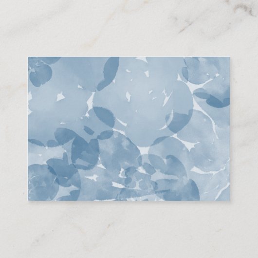 Classic Blue Waterverf trouwkaart Informatiekaartje (Achterkant)