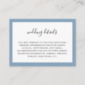 Classic Blue Waterverf trouwkaart Informatiekaartje (Voorkant)