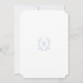 Classic Blue Wedding Crest Save The Date Invite Kaart (Achterkant)