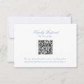 Classic Blue Wedding Monogram Crest QR RSVP Card (Voorkant)