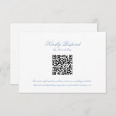 Classic Blue Wedding Monogram Crest QR RSVP Card (Voorkant / Achterkant)