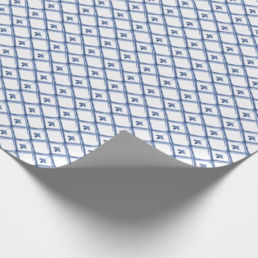 Classic Blue White Chinoiserie Dutch Pattern Cadeaupapier (Hoek)