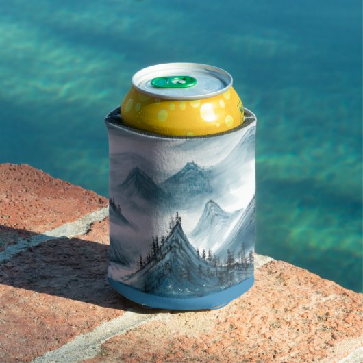 Classic Blue White Chinoiserie Landscape Painting Blikjeskoeler (Insitu Zwembad)