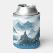 Classic Blue White Chinoiserie Landscape Painting Blikjeskoeler (Blikje Voorkant)