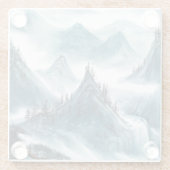 Classic Blue White Chinoiserie Landscape Painting Glazen Onderzetter (Achterkant)