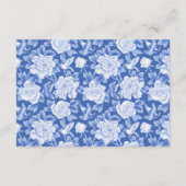 Classic Blue White Chinoiserie Weddenschap Details Informatiekaartje (Achterkant)