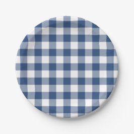 Classic Blue White Gingham Pset Pattern Papieren Bordje