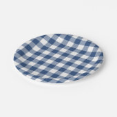 Classic Blue White Gingham Pset Pattern Papieren Bordje (Gekanteld)