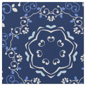 Classic Blue & White Mediterranean Azulejo Stof (Close Up)