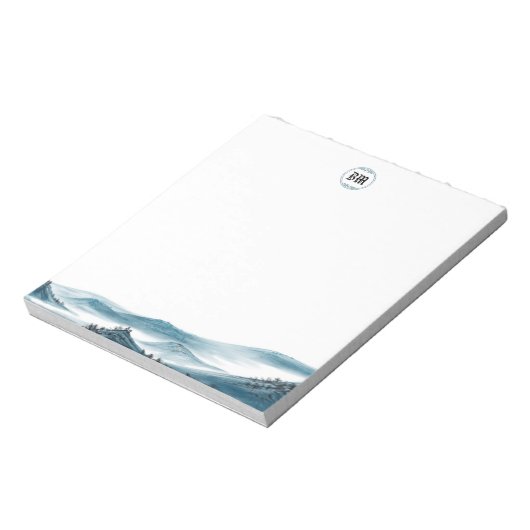 Classic Blue White Mountain Uitzicht Notitieblok (Linkerzijde)