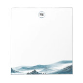Classic Blue White Mountain Uitzicht Notitieblok (Voorkant)