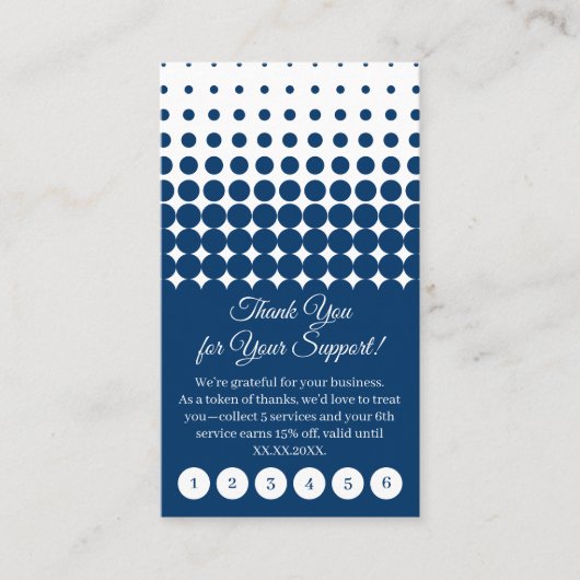 Classic Blue & White with Logo Thank You Punch Klantenkaartje (Voorkant)
