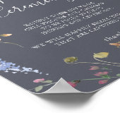 Classic Blue Wild Floral Unplugged Ceremony Poster (Hoek)