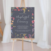 Classic Blue Wild Floral Unplugged Ceremony Poster