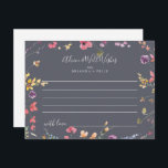Classic Blue Wild Floral Wedding Advice Kaart<br><div class="desc">Deze klassieke kleurrijke, wilde florale bruiloft is perfect voor een rustige bruiloft. Het ontwerp is voorzien van een gele, paarse, witte, wilde bloemen met bladeren in een roos en een groene waterverf achtergrond. Deze kaarten zijn perfect voor een bruiloft, vrijgezellenfeest, baby shower, graduatiedag en nog veel meer. Pas de kaarten...</div>