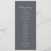 Classic Blue Wild Floral Wedding Programme Programmakaart (Achterkant)
