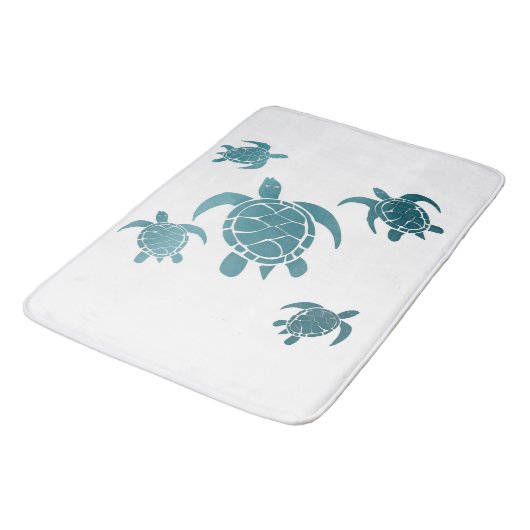 Classic Blue Zee Schildpadden Witte Kust Badmat (Gekanteld)