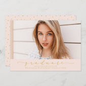 Classic Blush Afstuderen kondiging Aankondiging (Voorkant / Achterkant)