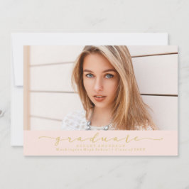 Classic Blush Afstuderen kondiging Aankondiging