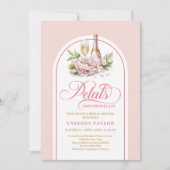 Classic blush and gold invite boho arch design kaart (Voorkant)