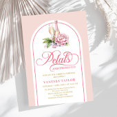 Classic blush and gold invite boho arch design kaart