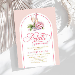 Classic blush and gold invite boho arch design kaart