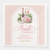 Classic blush and gold napkins custom lettering servet (Voorkant)