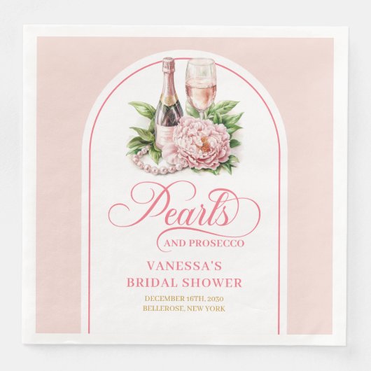 Classic blush and gold napkins custom lettering servet (Voorkant)