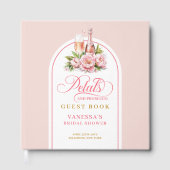 Classic blush and gold petals prosecco sign book gastenboek (Voorkant)