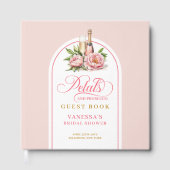 Classic blush and gold petals prosecco sign book gastenboek (Voorkant)