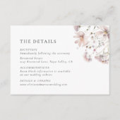 Classic Blush Floral Wedding Details Informatiekaartje (Voorkant)