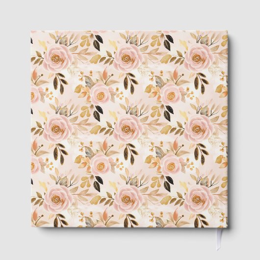 Classic Blush Gold Boho Wedding Gastboek Onderteke Gastenboek (Achterkant)